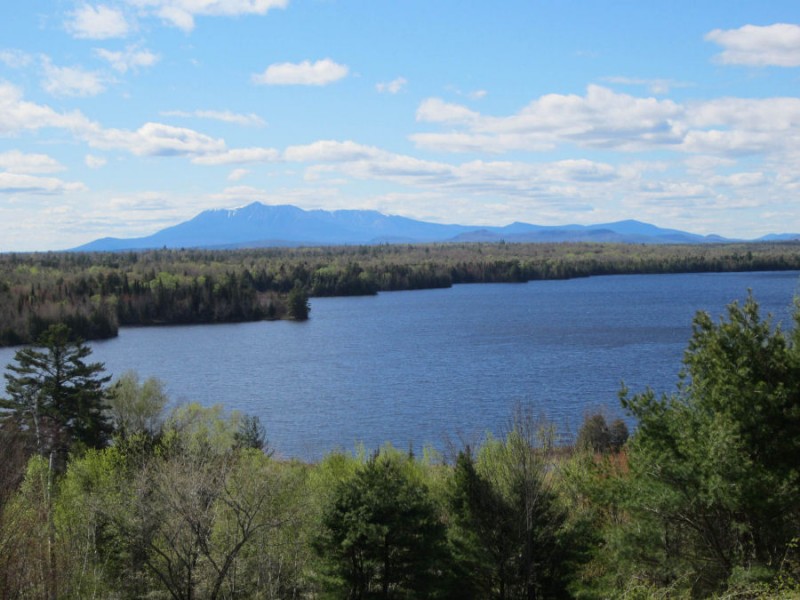 Baxter State Park and Salmon Stream Lake The view from scenic view of Mount Katahdin and Salmon Stream Lake