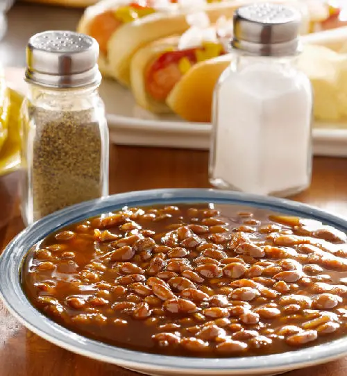Boston Baked Beans on a grey plate