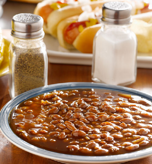 Boston Baked Beans, meal of baked beans, beans and franks