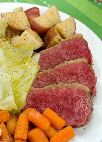 Irish meal, slow cooker corned beef