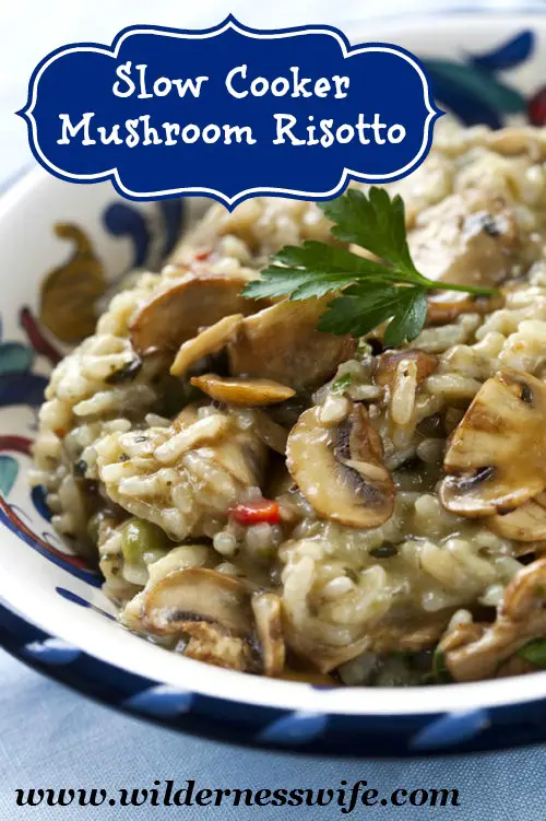 mushroom risotto, risotto, slow cooker recipe