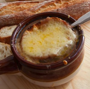 French Onion soup in bowl recipe