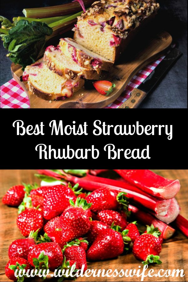 Strawberries and rhubarb ready to make the Best Moist Strawberry Rhubarb Bread