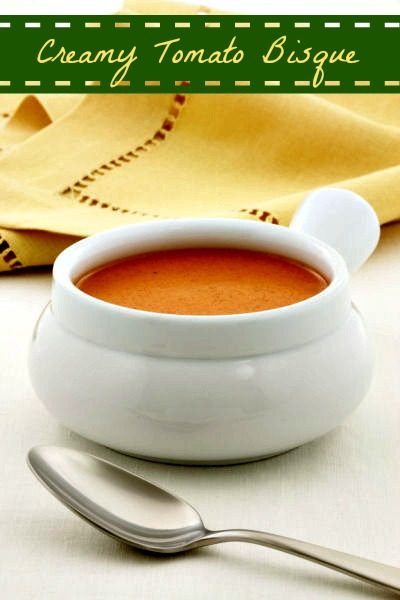 steaming bowl of creamy tomato bisque soup
