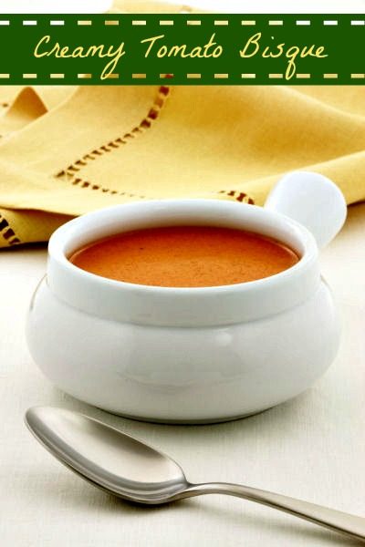 steaming bowl of creamy tomato bisque soup