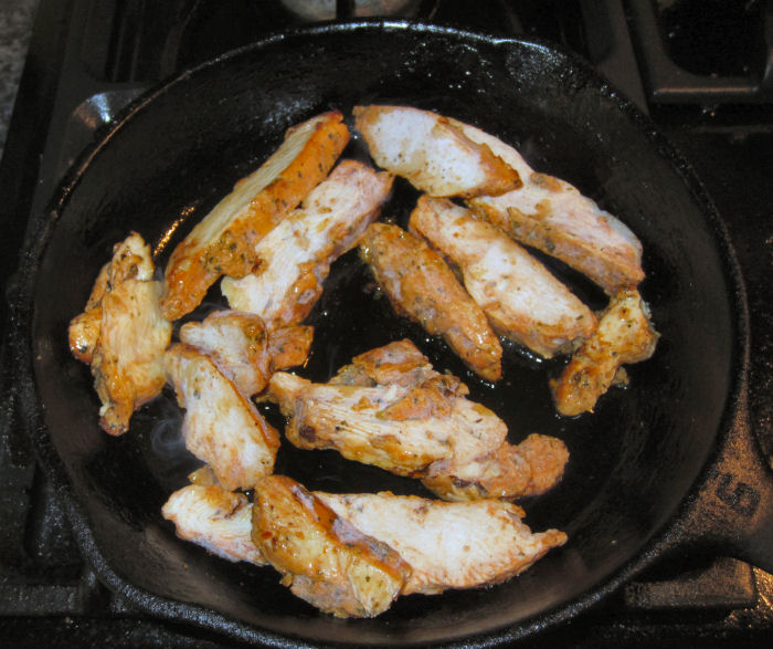 Tyson chicken heating up for a wrap sandwich