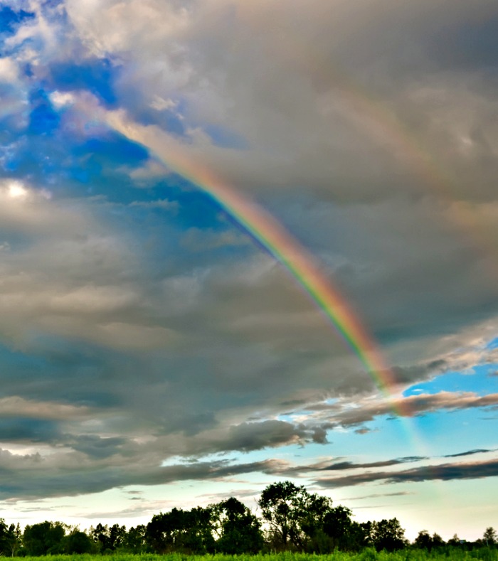 After the storm, a beautiful rainbow and even if the power is still out, it gives you something to smile about!