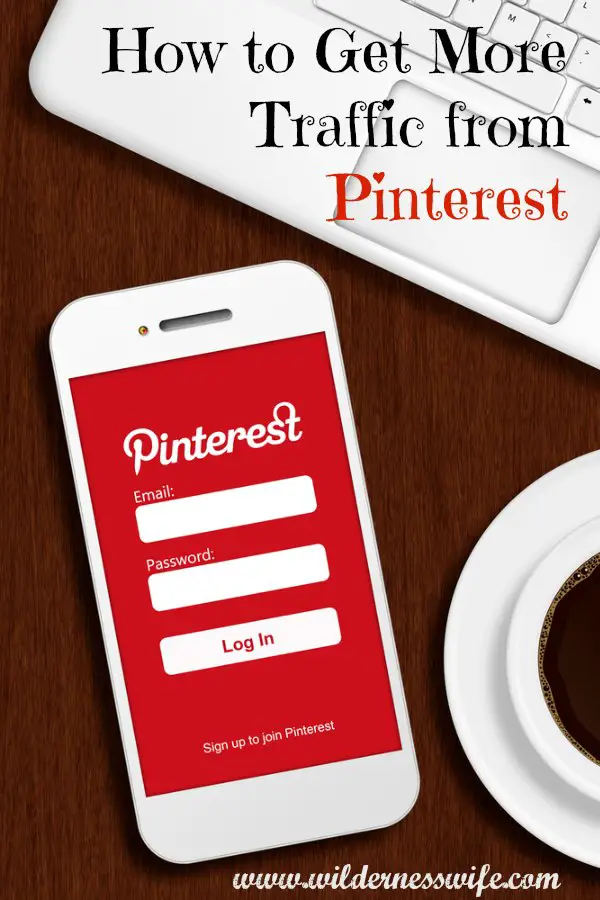Smartphone searching Pinterest. We show you how to get more traffic to your blog or website from Pinterest.