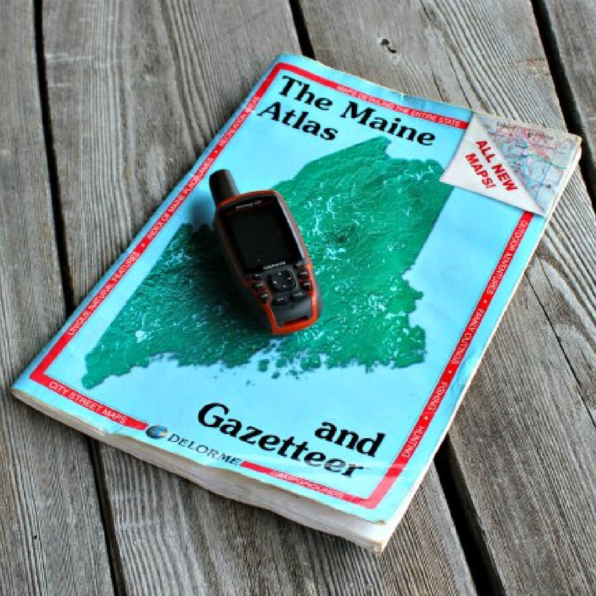 The Delorme Maine Atlas is a necessity for exploring the backroads of Maine.